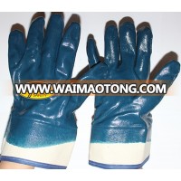 Cotton Jersey Liner, Safety Cuff Nitrile Fully Coated industrial working Gloves